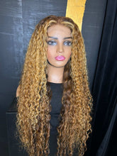 Load image into Gallery viewer, 20” 5x5 Transparent Closure 24” 26” 28” Diamond grade Custom Colored Deep wave Handmade Unit

