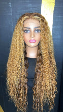 Load image into Gallery viewer, 20” 5x5 Transparent Closure 24” 26” 28” Diamond grade Custom Colored Deep wave Handmade Unit
