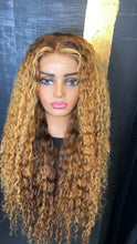 Load image into Gallery viewer, 20” 5x5 Transparent Closure 24” 26” 28” Diamond grade Custom Colored Deep wave Handmade Unit
