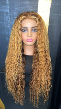Load image into Gallery viewer, 20” 5x5 Transparent Closure 24” 26” 28” Diamond grade Custom Colored Deep wave Handmade Unit
