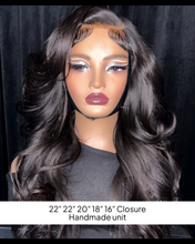 Load image into Gallery viewer, 22&quot; 22&quot; 20&quot; 18&quot; 16&quot; Closure Handmade unit
