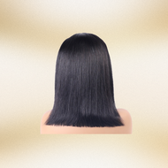 Top Virgin Bone Straight Bob Transparent Wig 1B# (Hair Only – Styling not included)